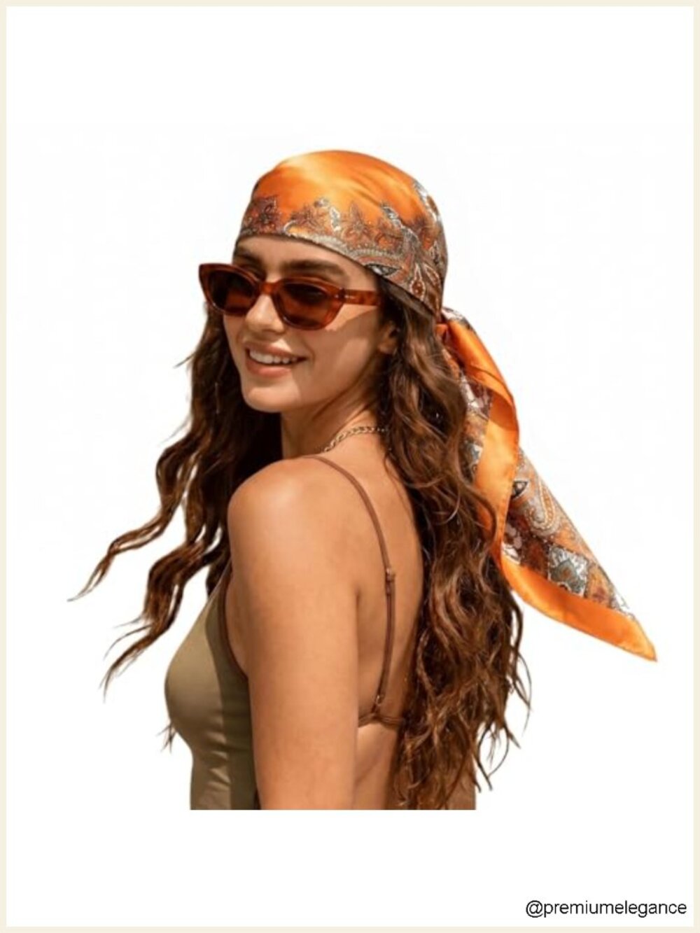 35 Inch Square Satin Hair Scarf Head Wrap for Women - Large